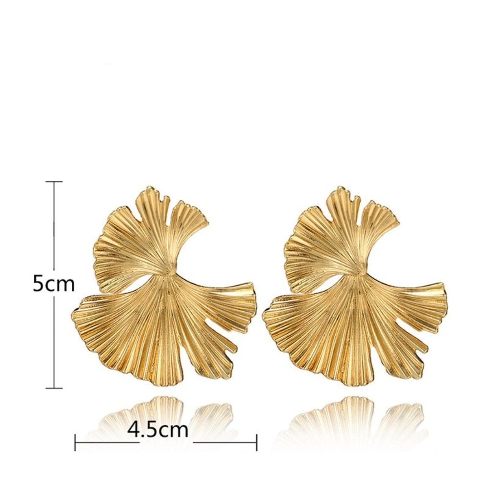 Earrings Ginkgo Women Leaf Bohemian Hoop Cute Drop Trendy Jewelry - Picture 5 of 6